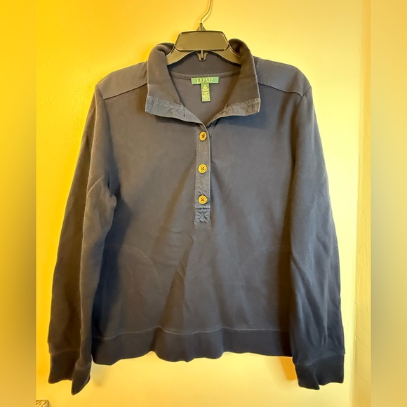 Ralph Lauren Dark Blue Buttoned Pullover - Picture 1 of 5